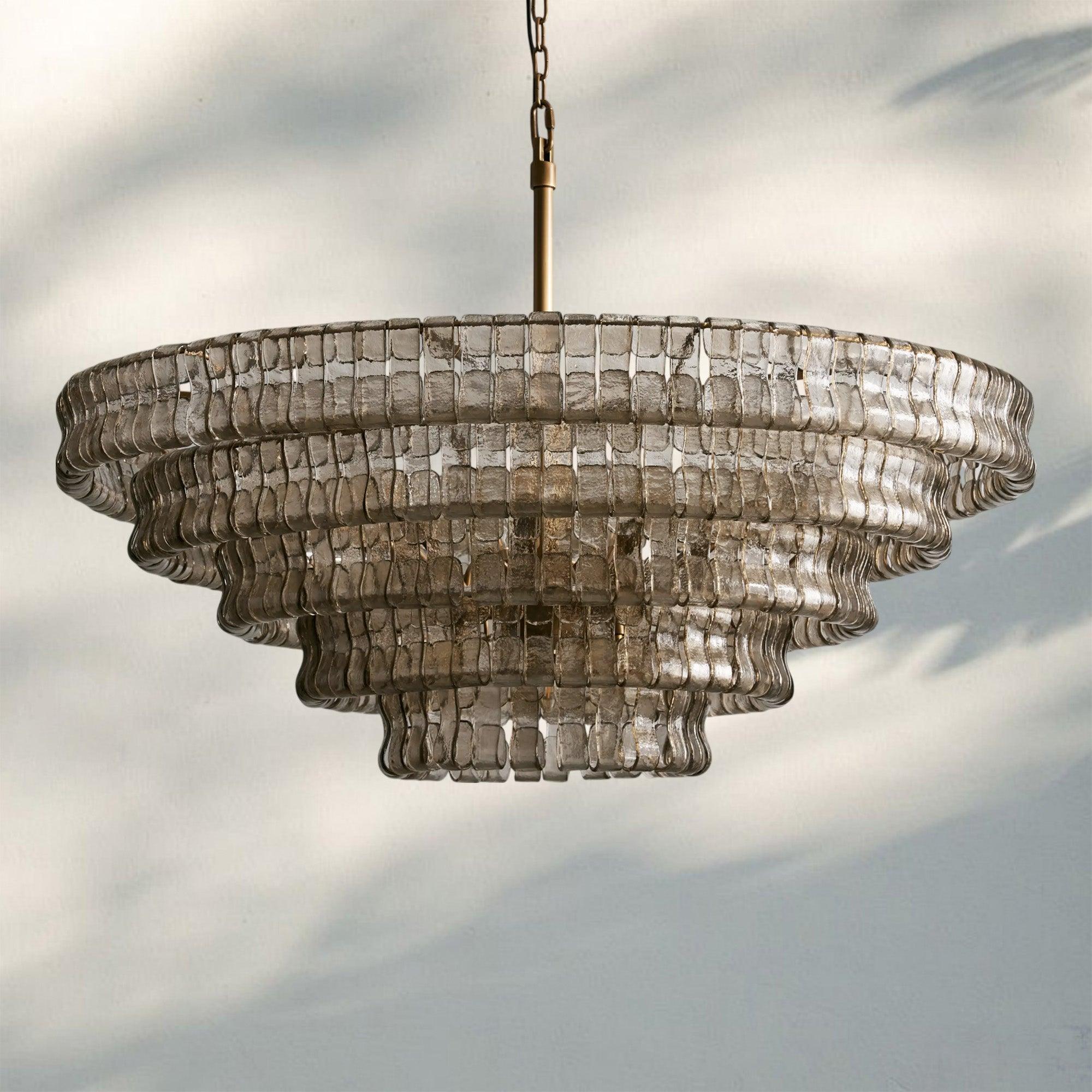 Ghiaccio Glass Round Chandelier 24" 36" 48" 60"-Briglighting