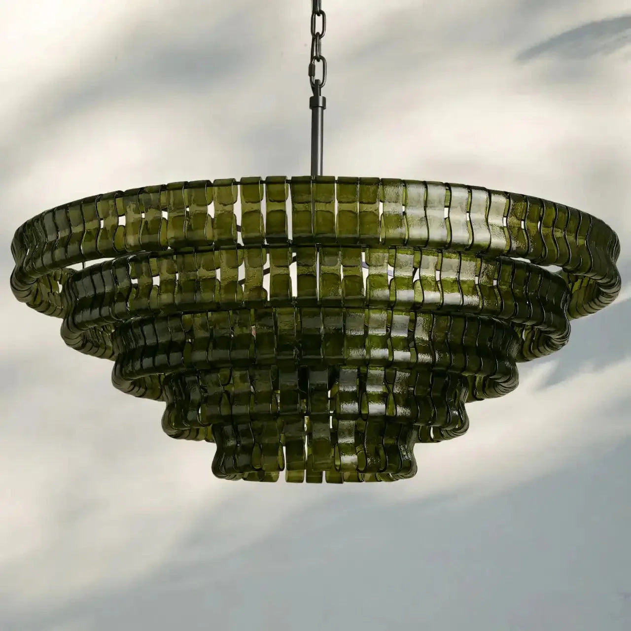 Ghiaccio Glass Round Chandelier 24" 36" 48" 60"-Briglighting