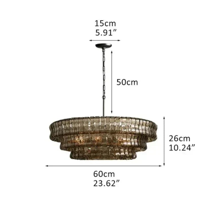 Ghiaccio Glass Round Chandelier 24" 36" 48" 60"-Briglighting