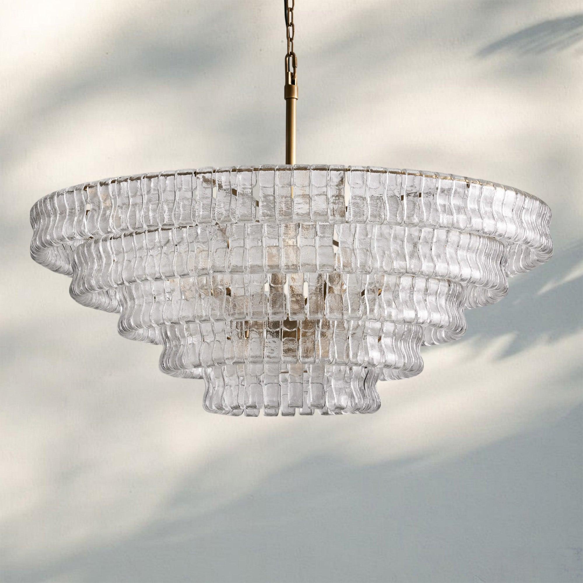 Ghiaccio Glass Round Chandelier 24" 36" 48" 60"-Briglighting