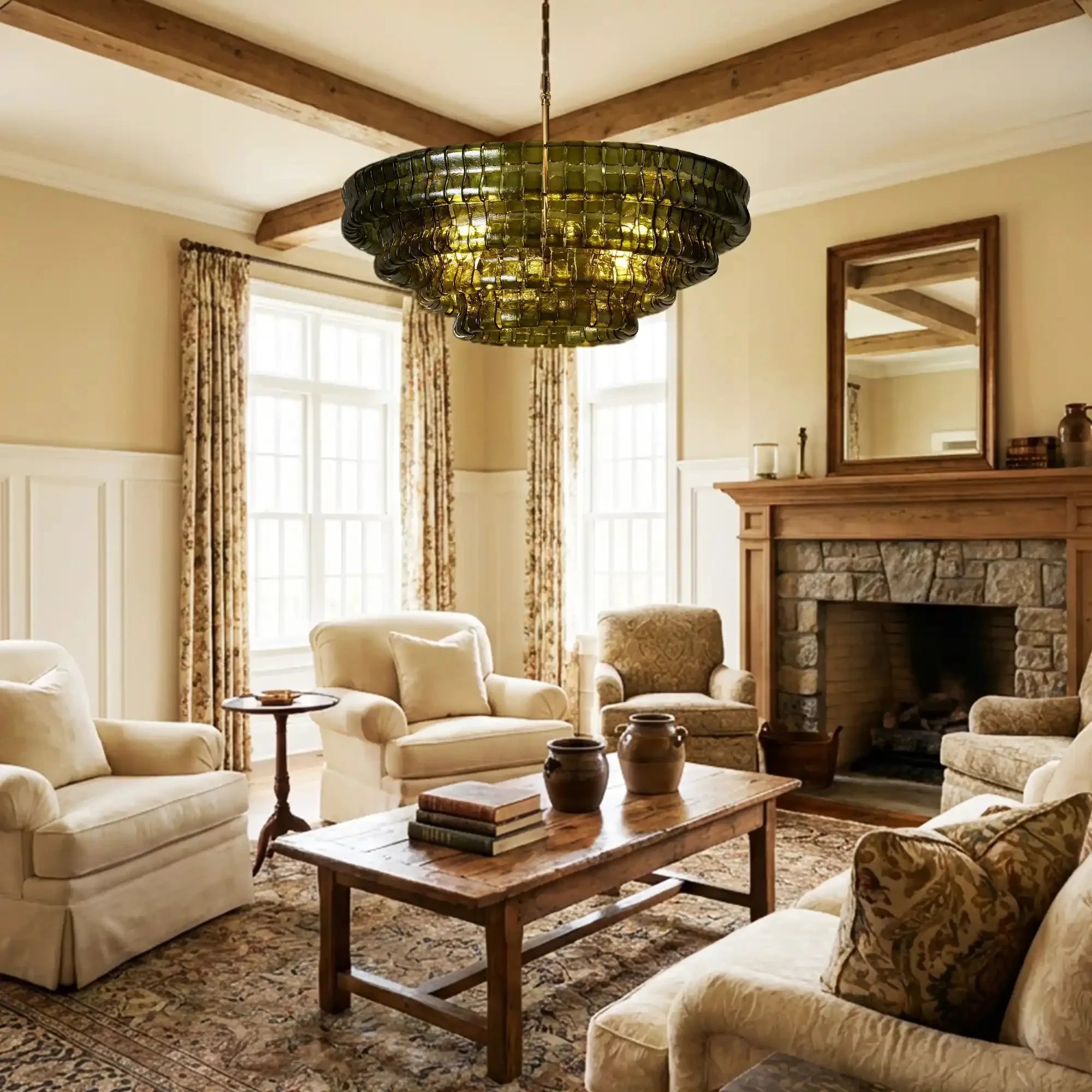 Ghiaccio Glass Round Chandelier 24" 36" 48" 60"-Briglighting