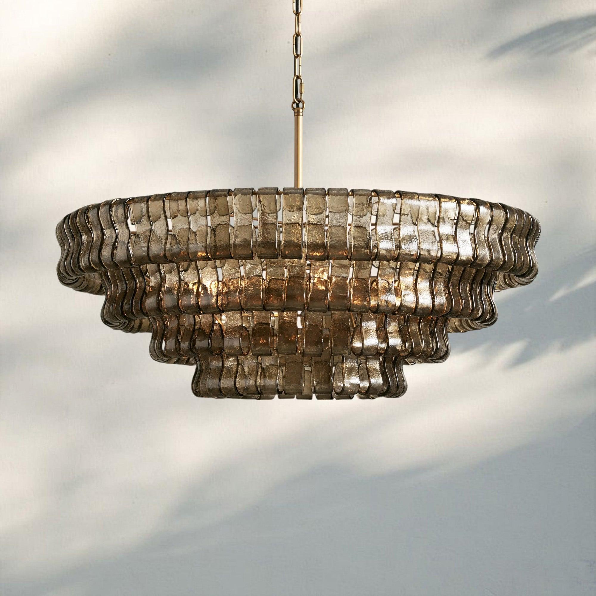 Ghiaccio Glass Round Chandelier 24" 36" 48" 60"-Briglighting
