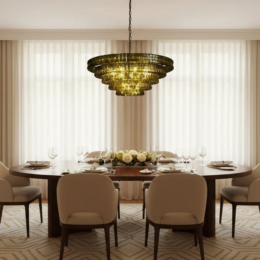 Ghiaccio Glass Round Chandelier 24" 36" 48" 60"-Briglighting