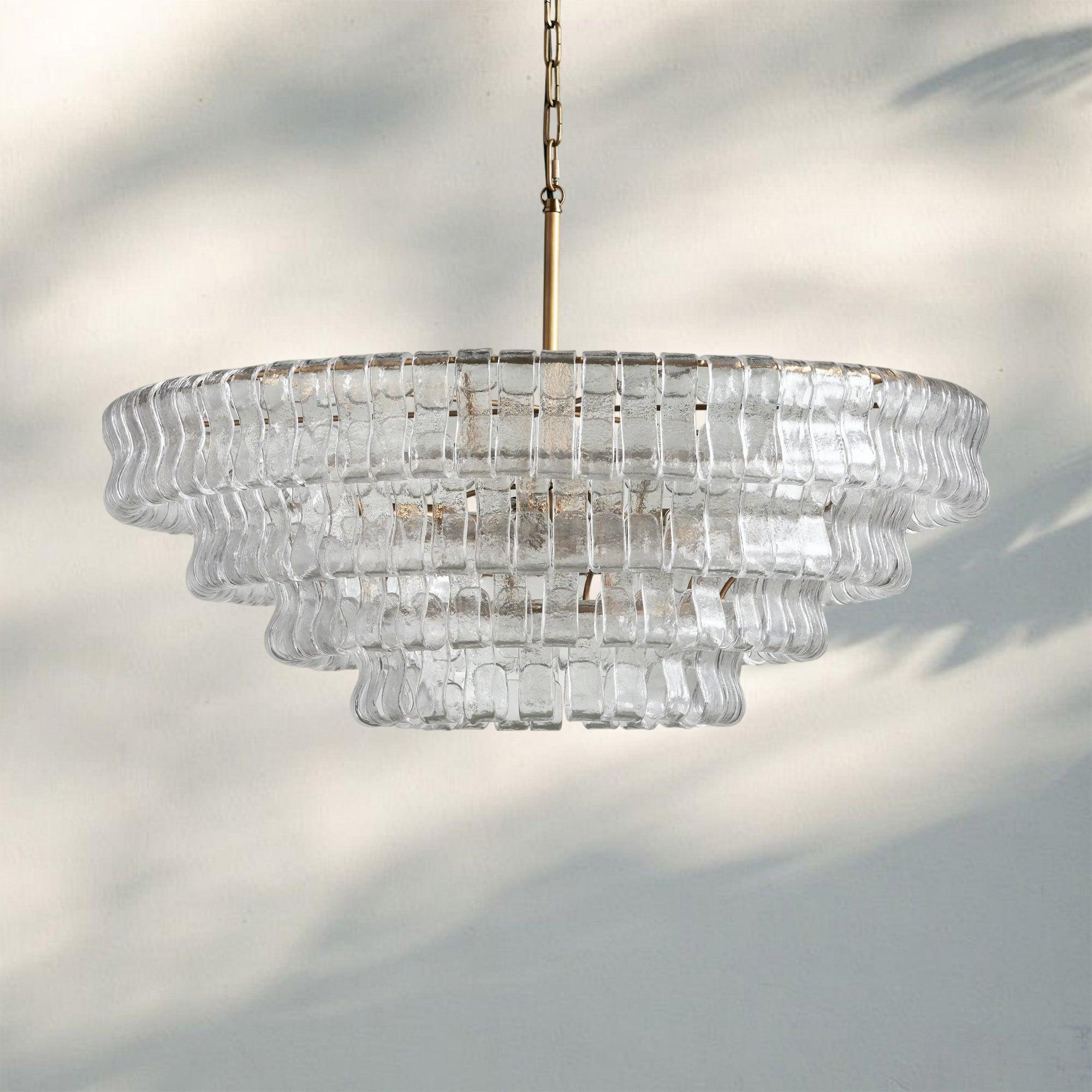 Ghiaccio Glass Round Chandelier 24" 36" 48" 60"-Briglighting
