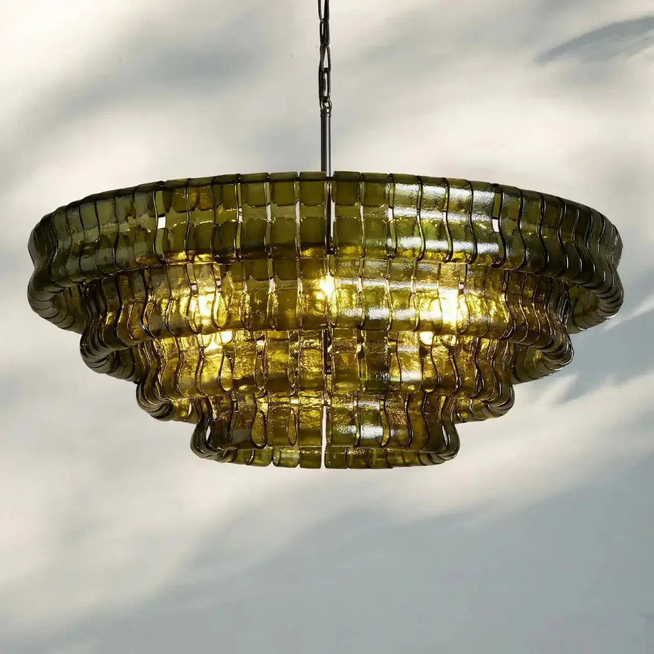 Ghiaccio Glass Round Chandelier 24" 36" 48" 60"-Briglighting