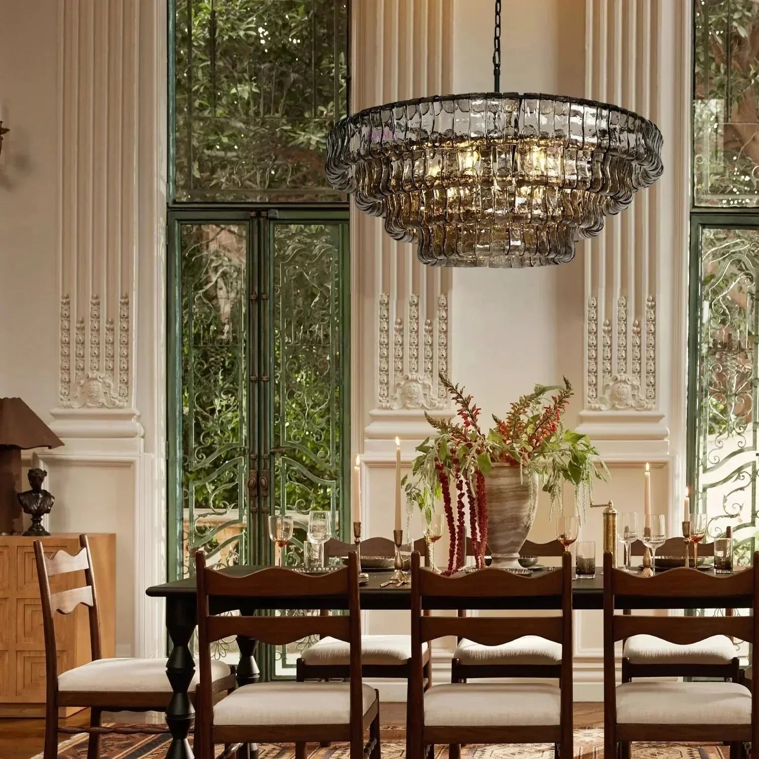 Ghiaccio Glass Round Chandelier 24" 36" 48" 60"-Briglighting