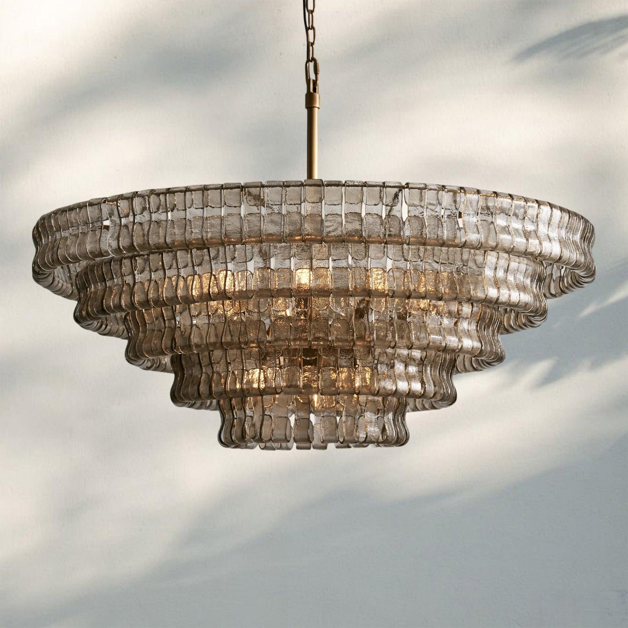 Ghiaccio Glass Round Chandelier 24" 36" 48" 60"-Briglighting