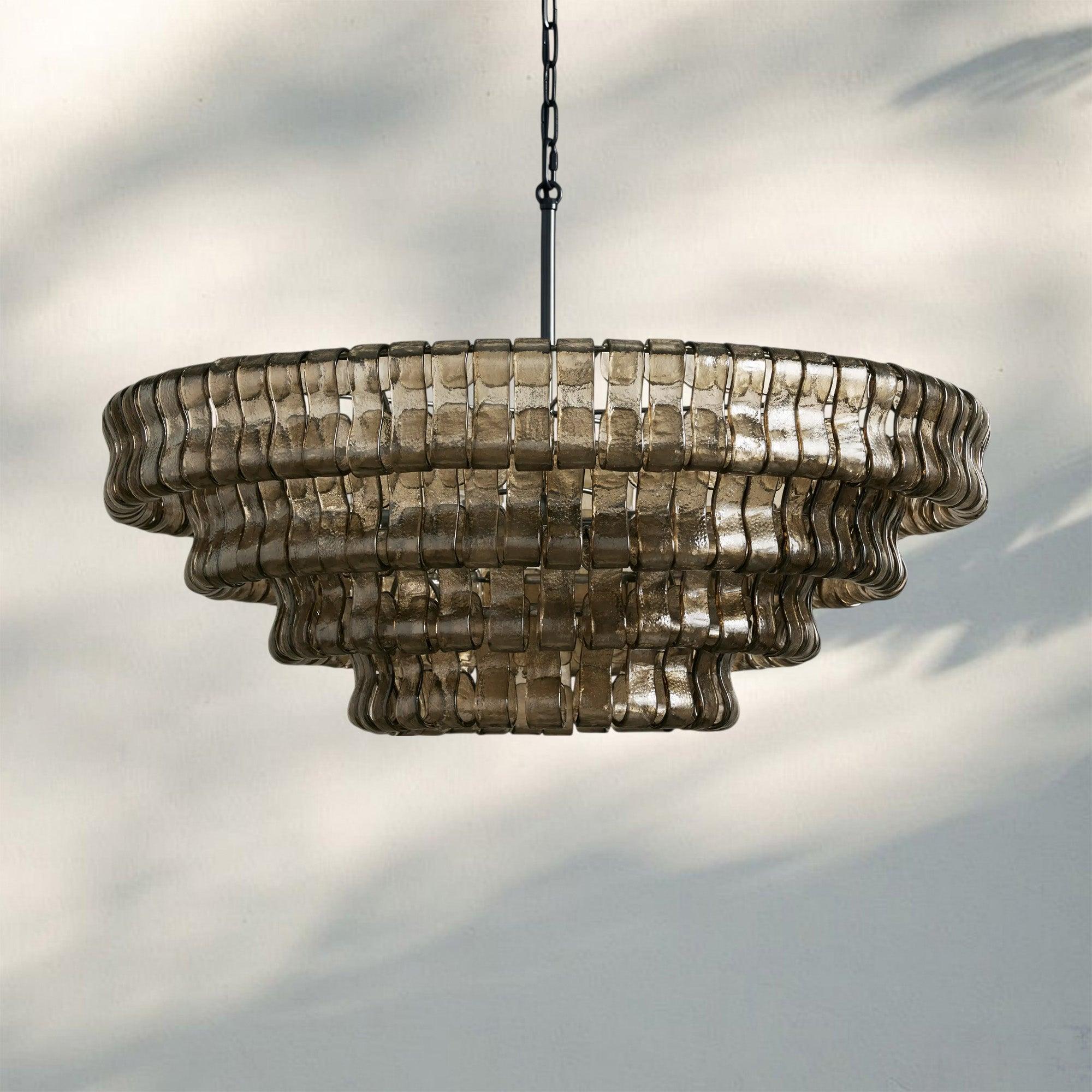 Ghiaccio Glass Round Chandelier 24" 36" 48" 60"-Briglighting
