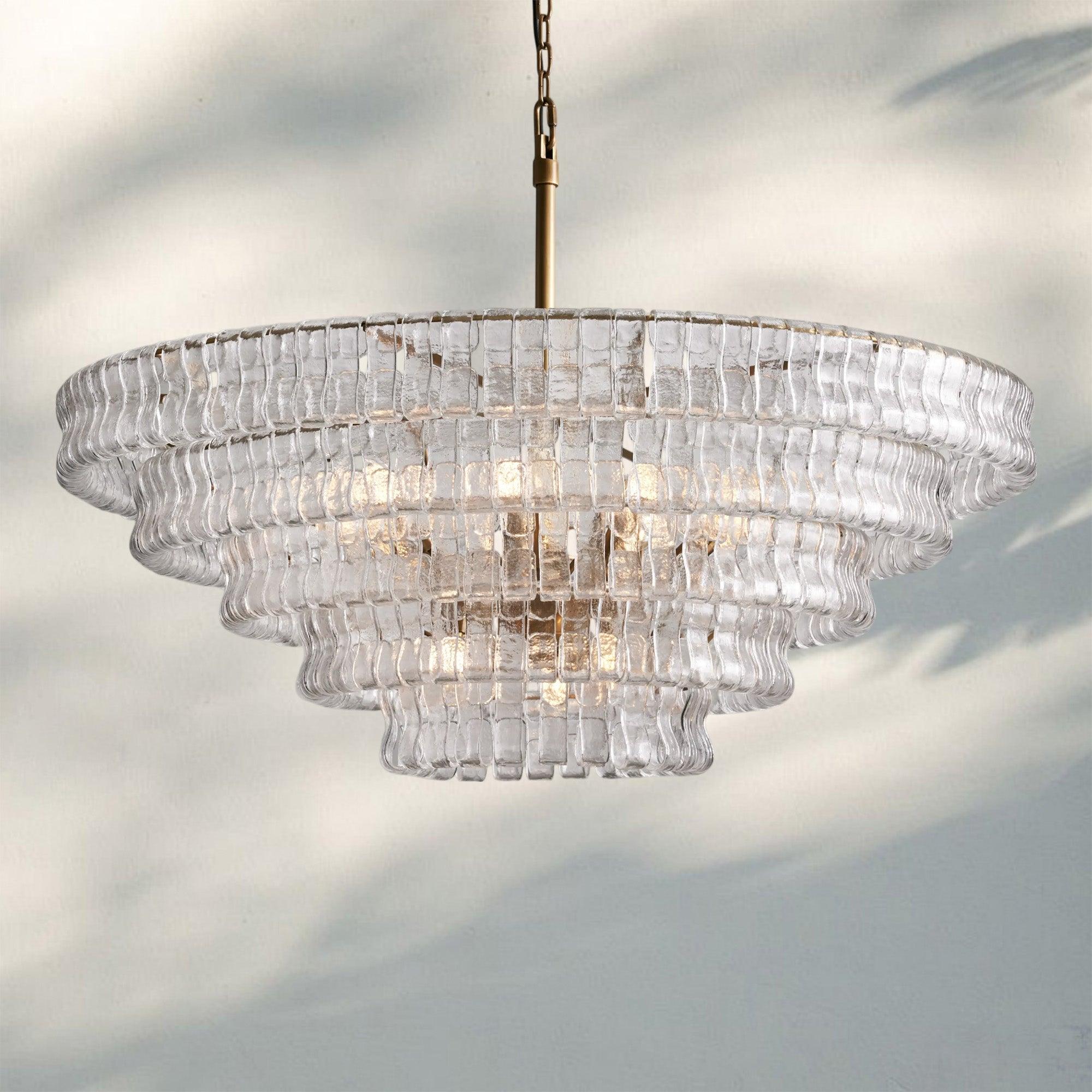 Ghiaccio Glass Round Chandelier 24" 36" 48" 60"-Briglighting