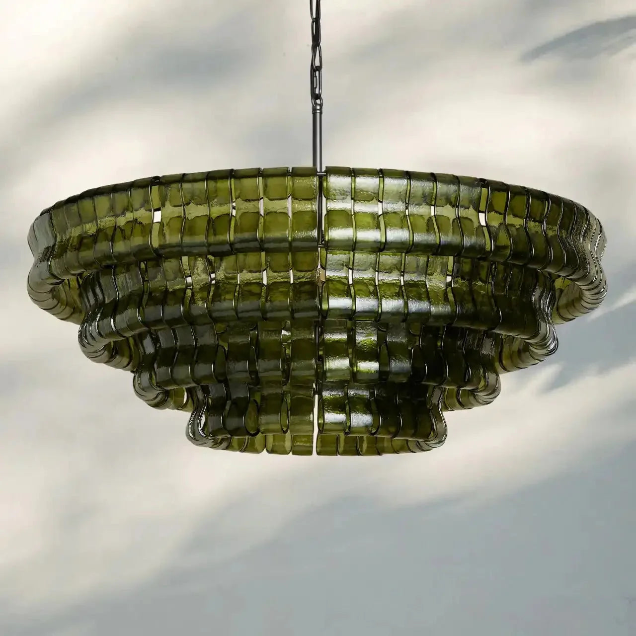 Ghiaccio Glass Round Chandelier 24" 36" 48" 60"-Briglighting