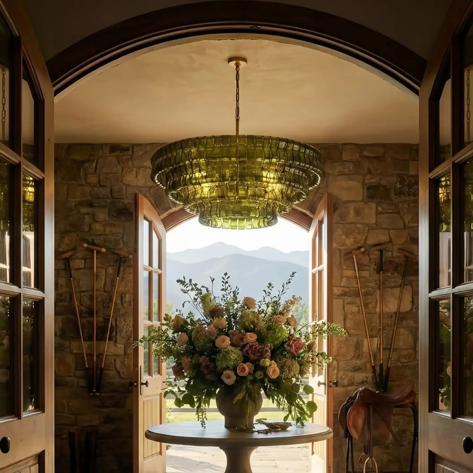 Ghiaccio Glass Round Chandelier 24" 36" 48" 60"-Briglighting