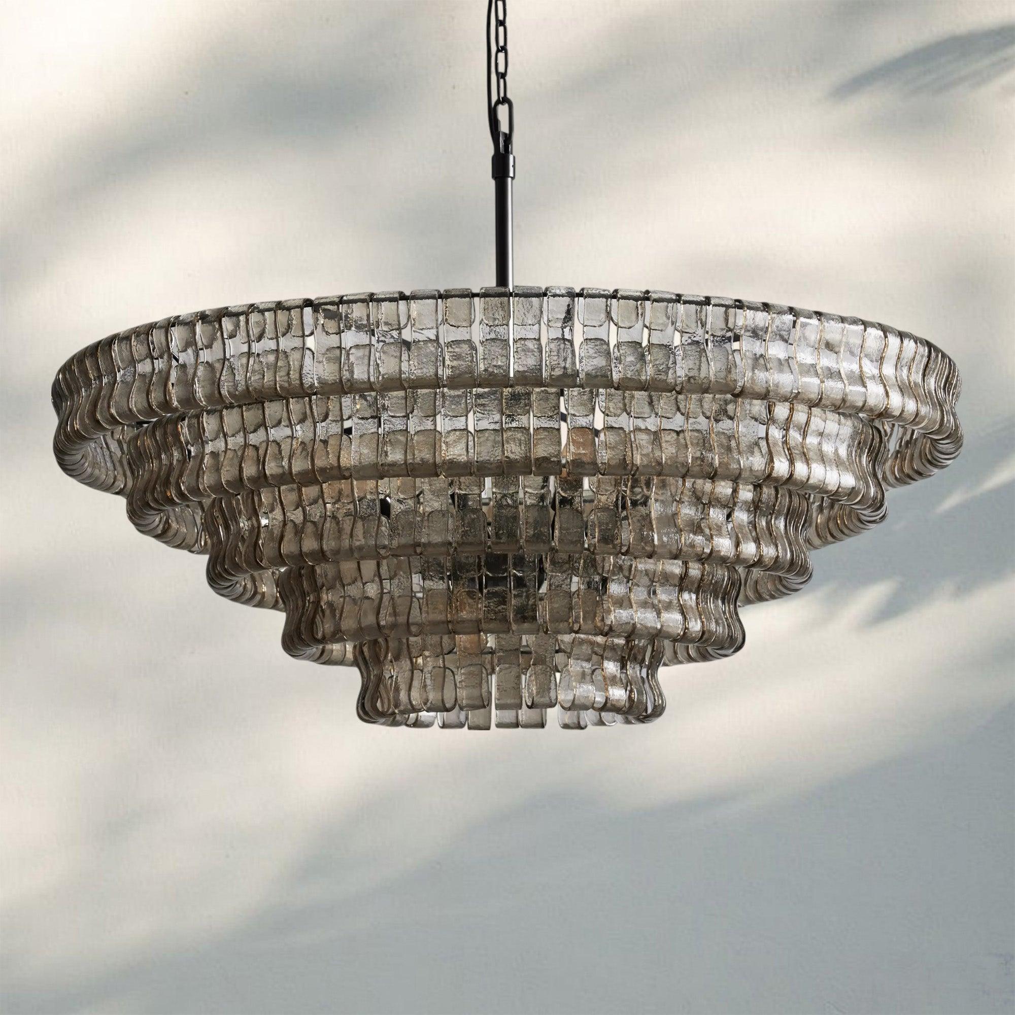 Ghiaccio Glass Round Chandelier 24" 36" 48" 60"-Briglighting