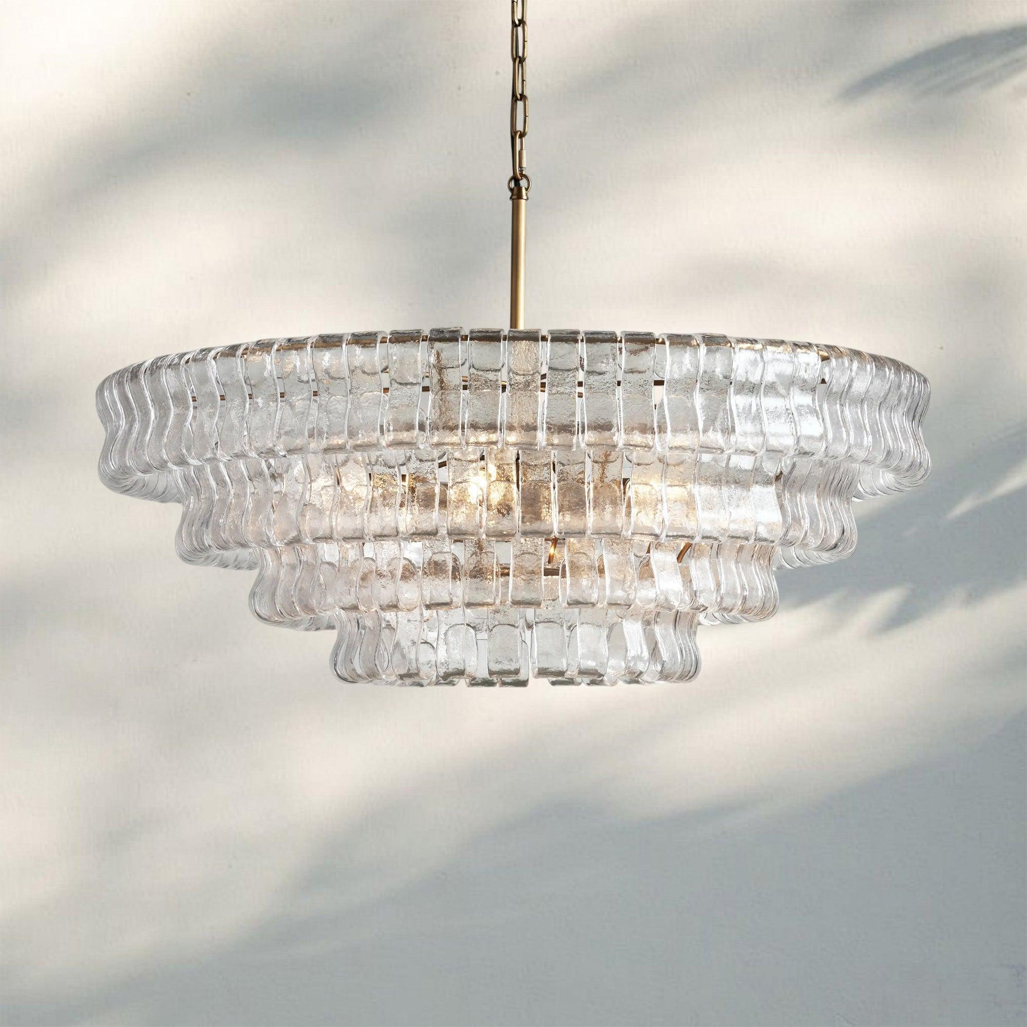 Ghiaccio Glass Round Chandelier 24" 36" 48" 60"-Briglighting