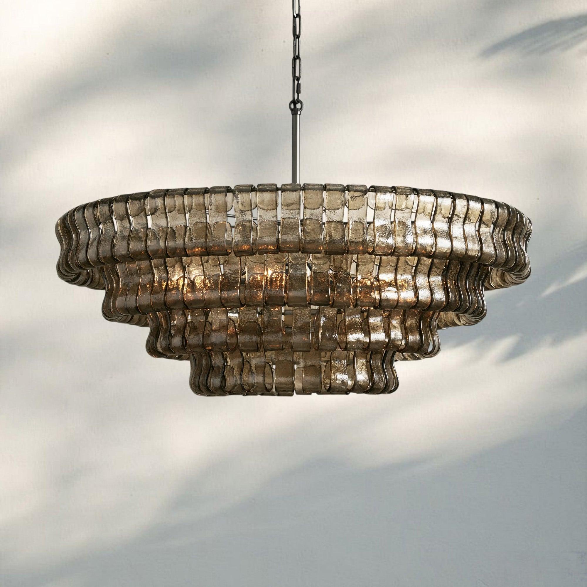 Ghiaccio Glass Round Chandelier 24" 36" 48" 60"-Briglighting