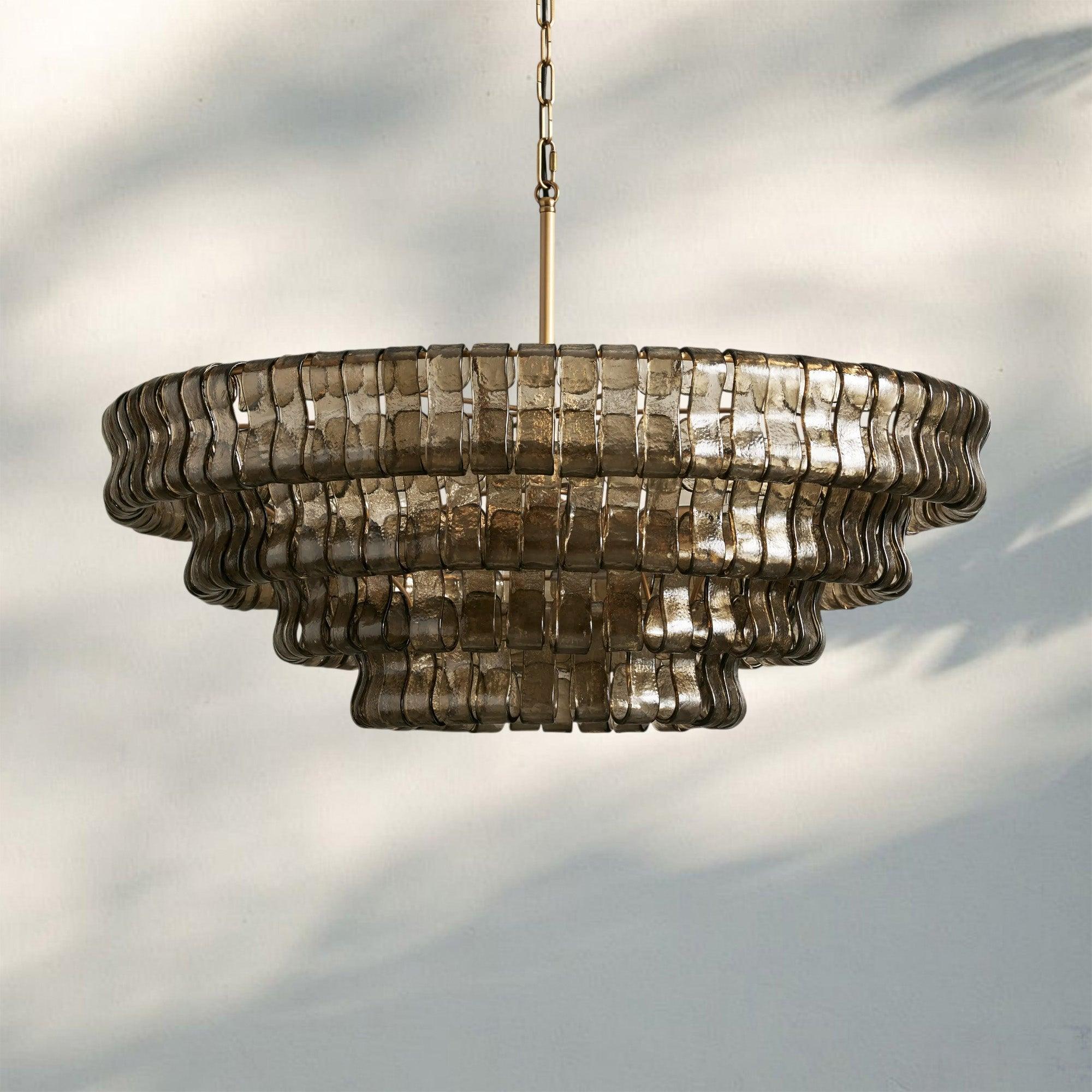Ghiaccio Glass Round Chandelier 24" 36" 48" 60"-Briglighting