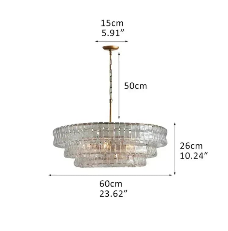 Ghiaccio Glass Round Chandelier 24" 36" 48" 60"-Briglighting