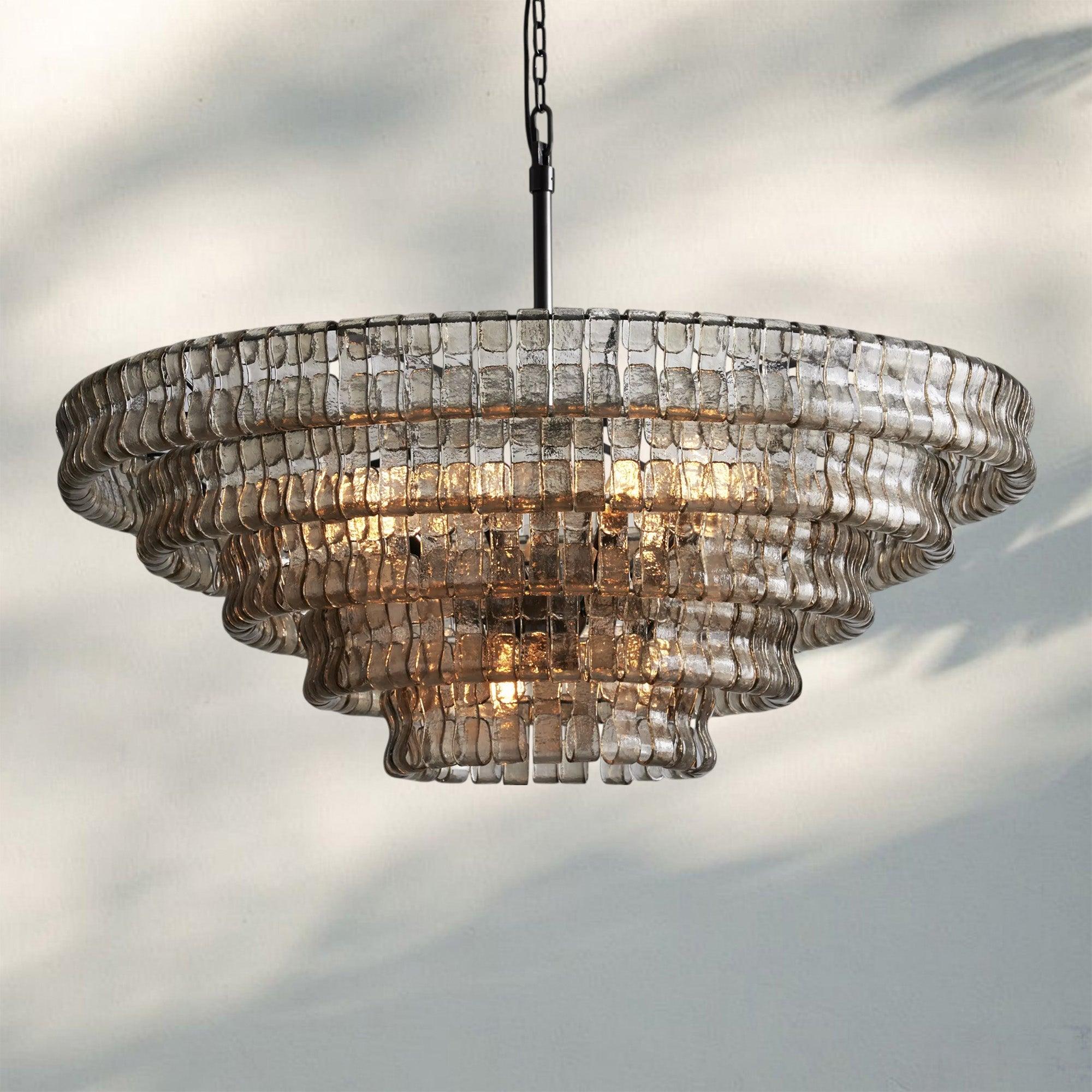 Ghiaccio Glass Round Chandelier 24" 36" 48" 60"-Briglighting