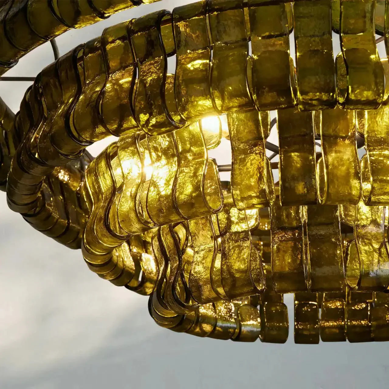Ghiaccio Glass Round Chandelier 24" 36" 48" 60"-Briglighting