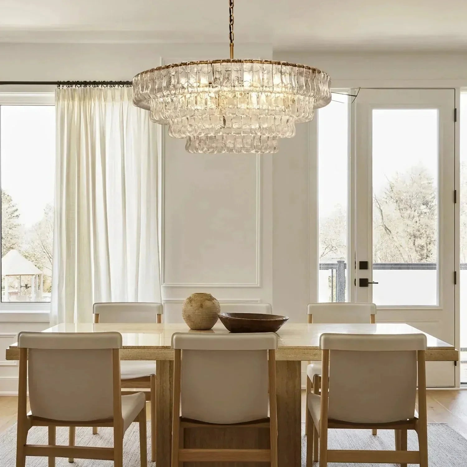 Ghiaccio Glass Round Chandelier 24" 36" 48" 60"-Briglighting