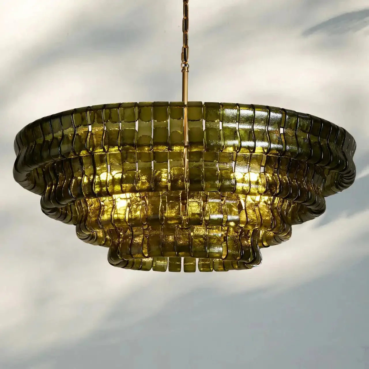 Ghiaccio Glass Round Chandelier 24" 36" 48" 60"-Briglighting