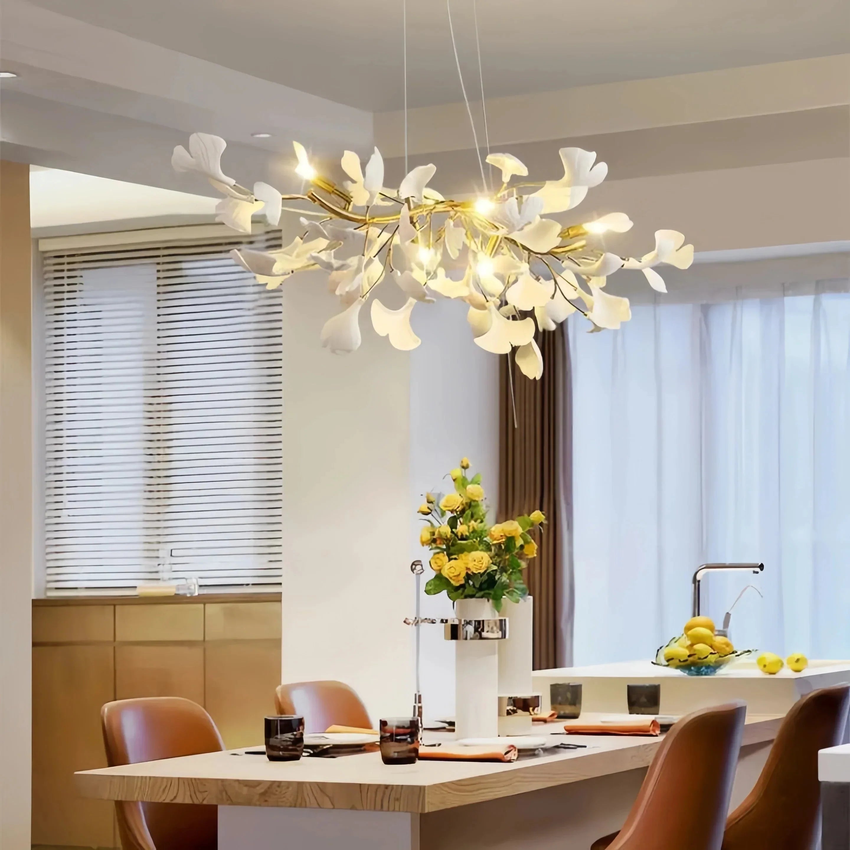 Ginkgo Luxury Linear Chandelier Style C - L 31.5″(80cm) x W 17.7″(45cm) x H 13.8″(35cm) (G9*6)Briglighting