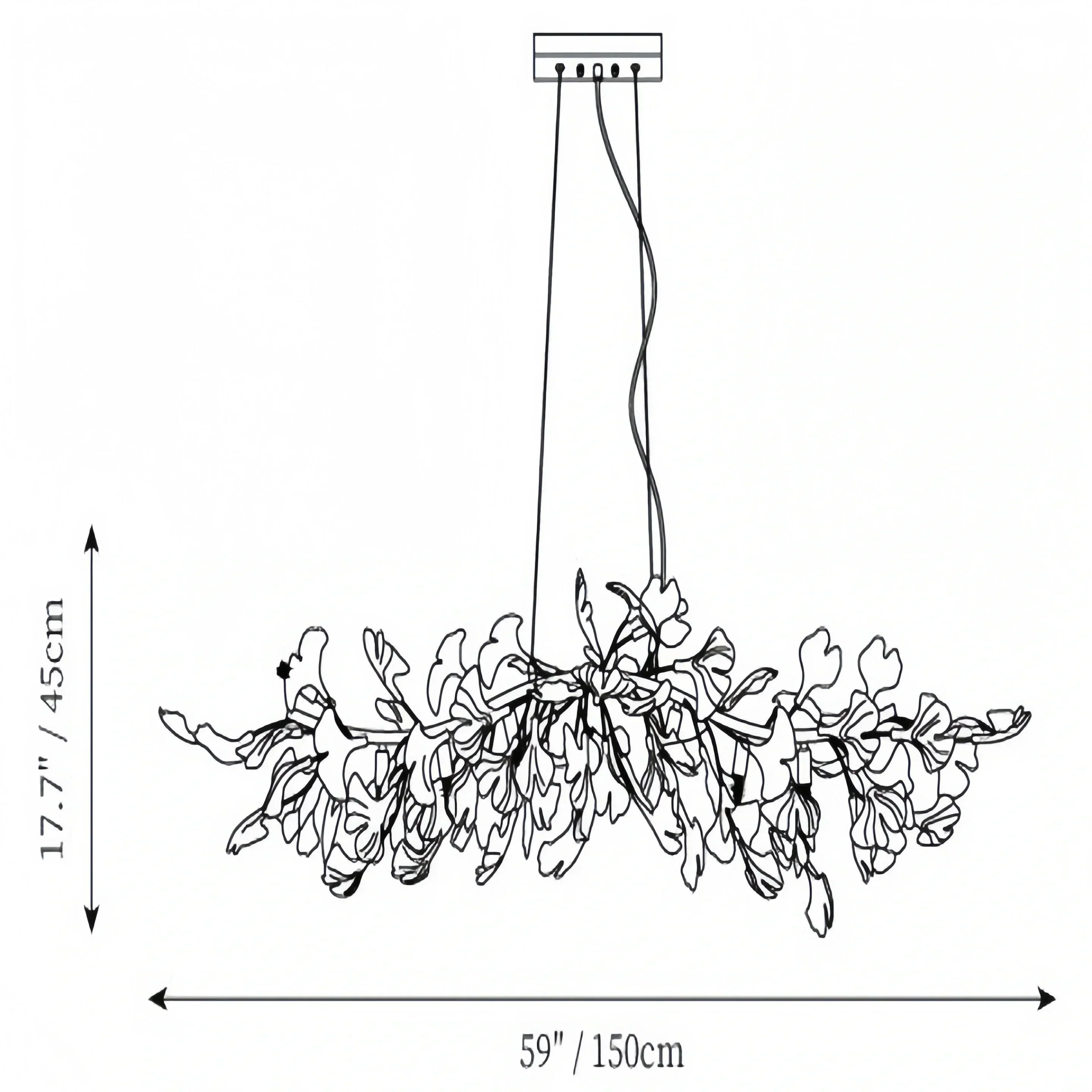 Ginkgo Luxury Linear Chandelier Style C - L 31.5″(80cm) x W 17.7″(45cm) x H 13.8″(35cm) (G9*6)Briglighting