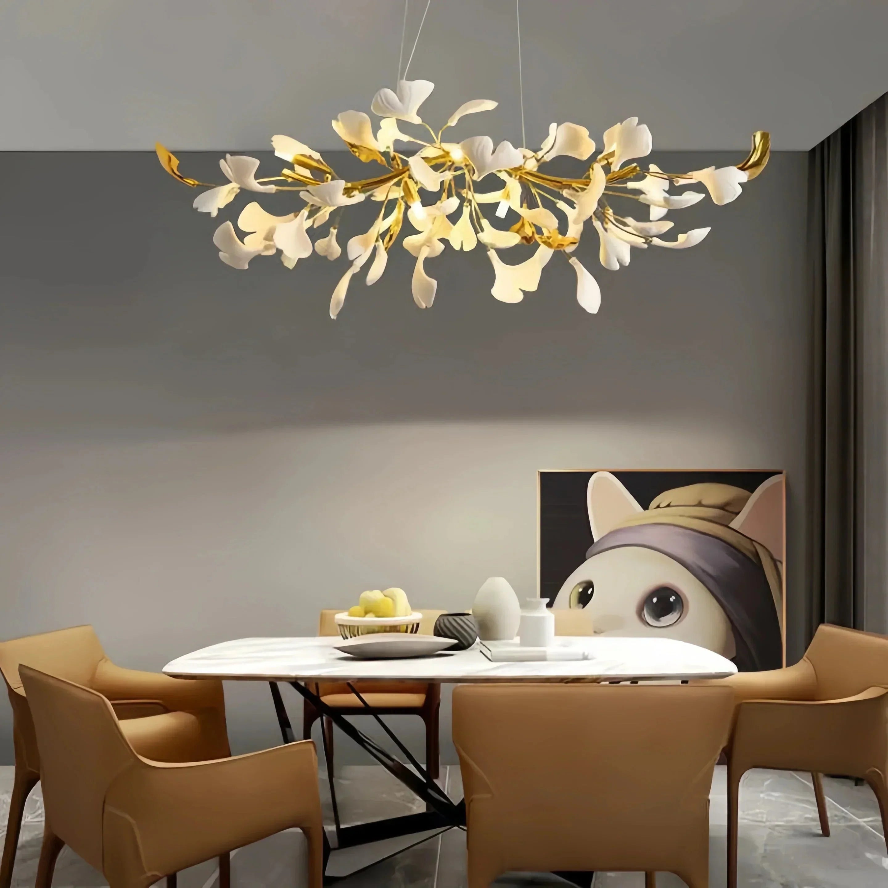 Ginkgo Luxury Linear Chandelier Style C - L 31.5″(80cm) x W 17.7″(45cm) x H 13.8″(35cm) (G9*6)Briglighting