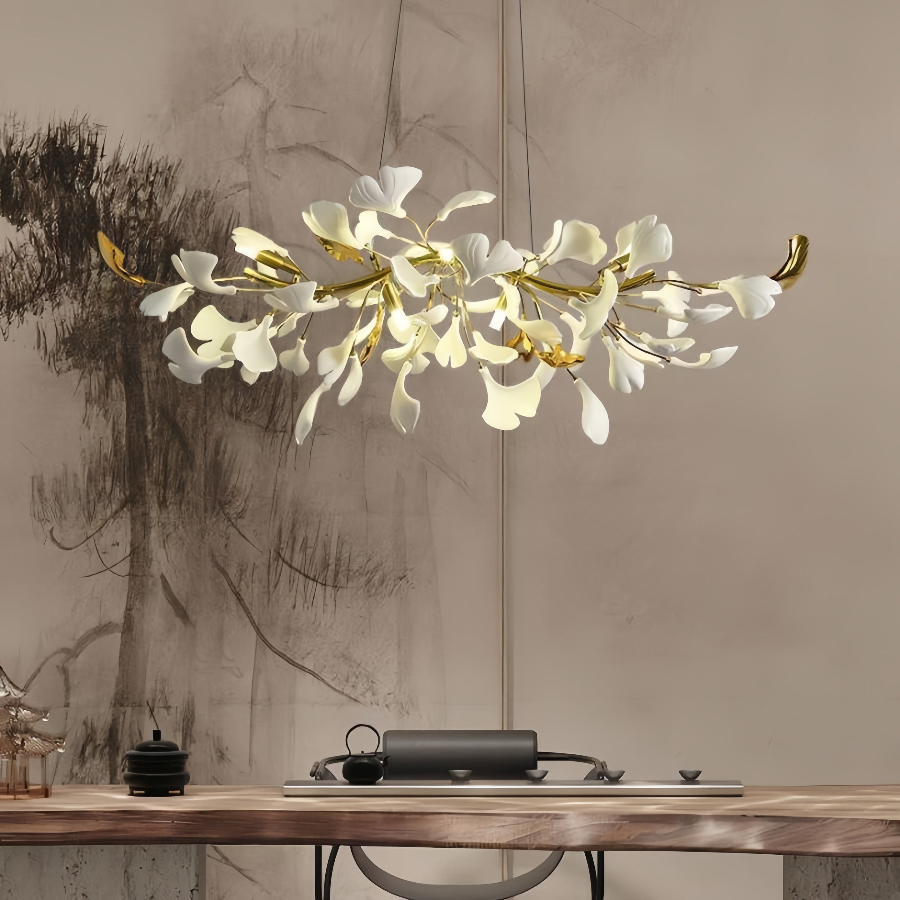 Ginkgo Luxury Linear Chandelier Style C - L 59″(150cm) x W 17.7″(45cm) x H 17.7″(45cm) (G9*12)Briglighting
