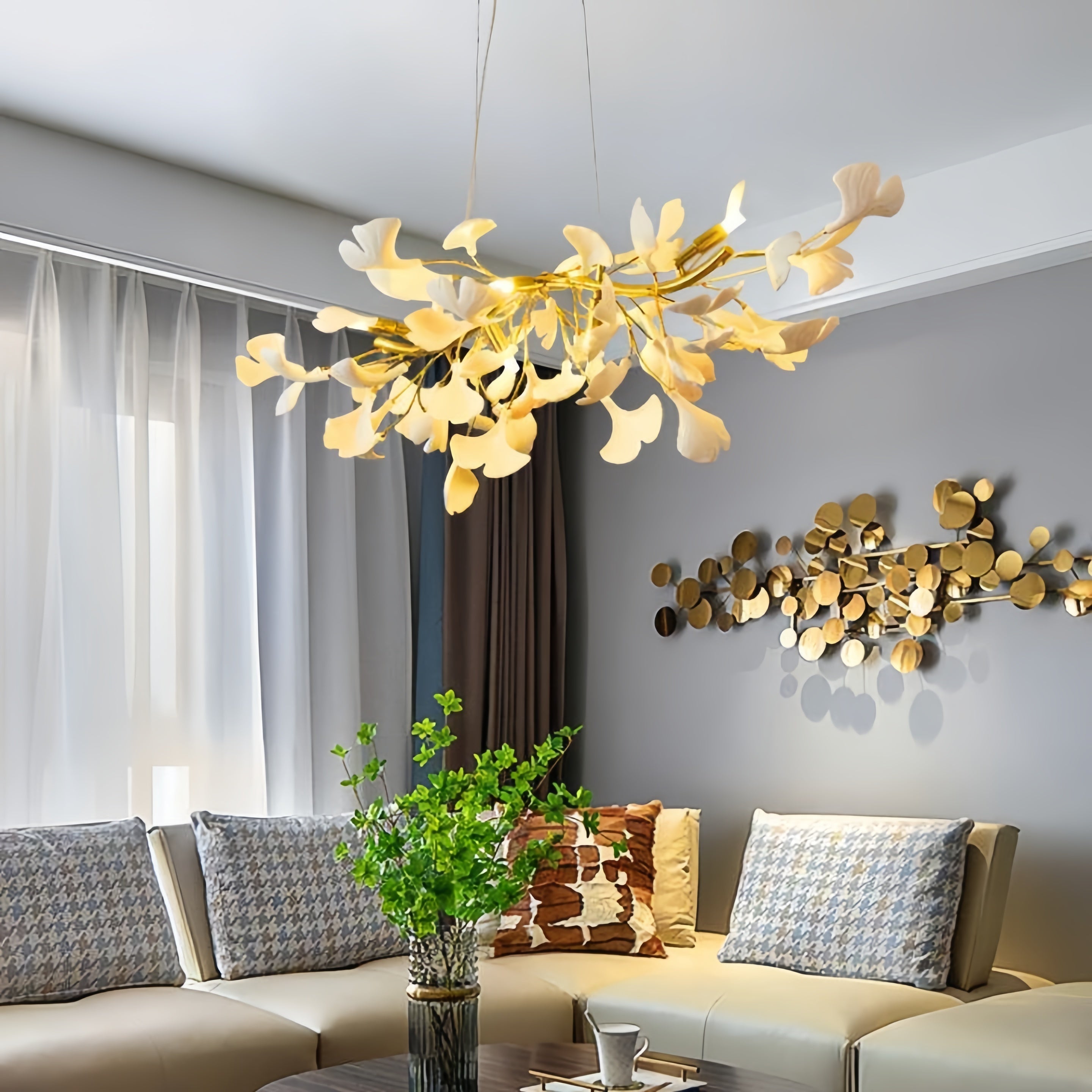 Ginkgo Luxury Linear Chandelier Style C - L 59″(150cm) x W 17.7″(45cm) x H 17.7″(45cm) (G9*12)Briglighting
