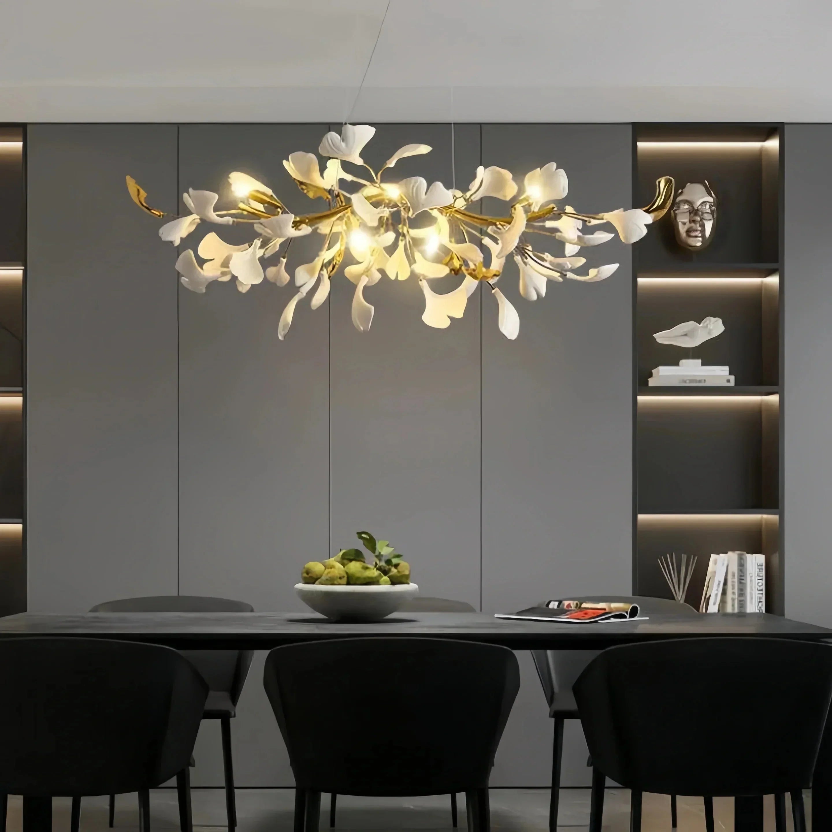 Ginkgo Luxury Linear Chandelier Style C - L 31.5″(80cm) x W 17.7″(45cm) x H 13.8″(35cm) (G9*6)Briglighting