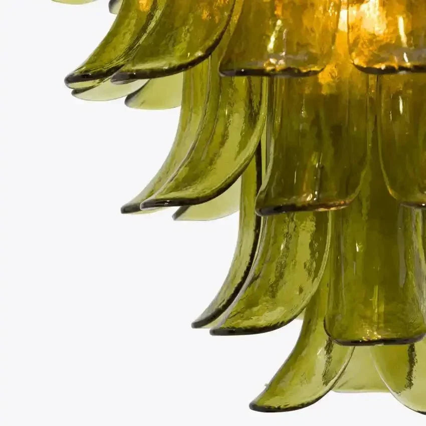 Green Petalo Murano Chandelier - 35.43"Briglighting