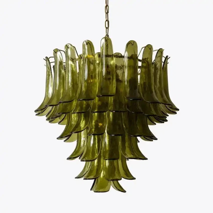 Green Petalo Murano Chandelier - 35.43"Briglighting