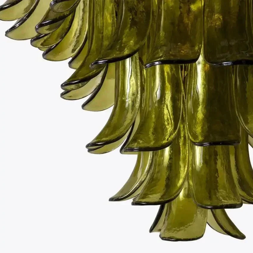 Green Petalo Murano Chandelier - 35.43"Briglighting