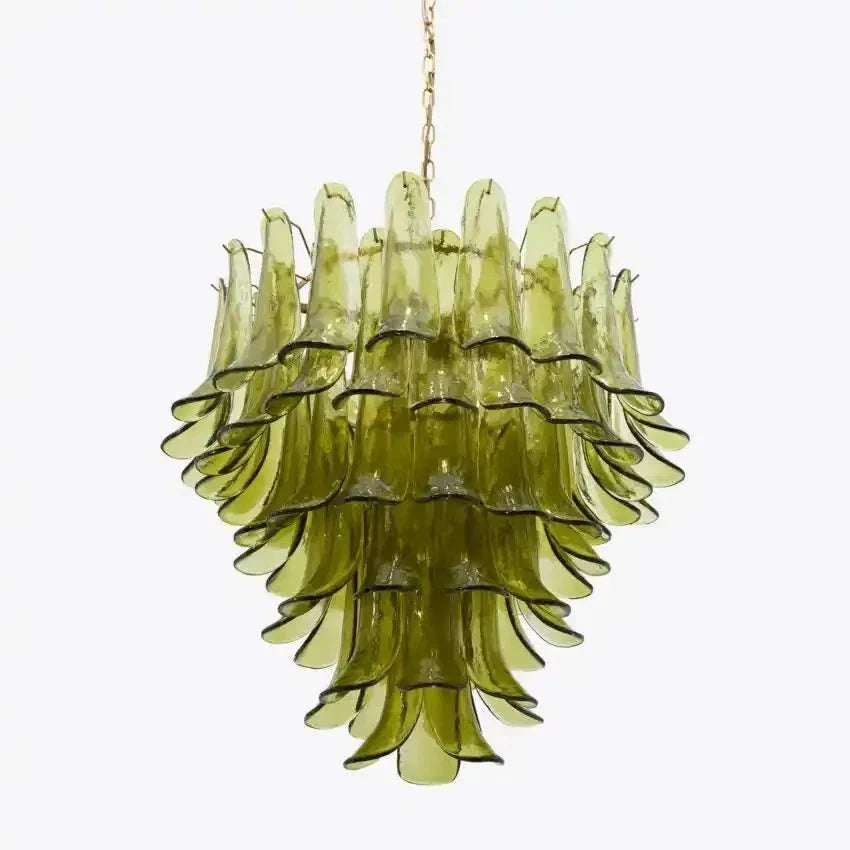 Green Petalo Murano Chandelier - 35.43"Briglighting