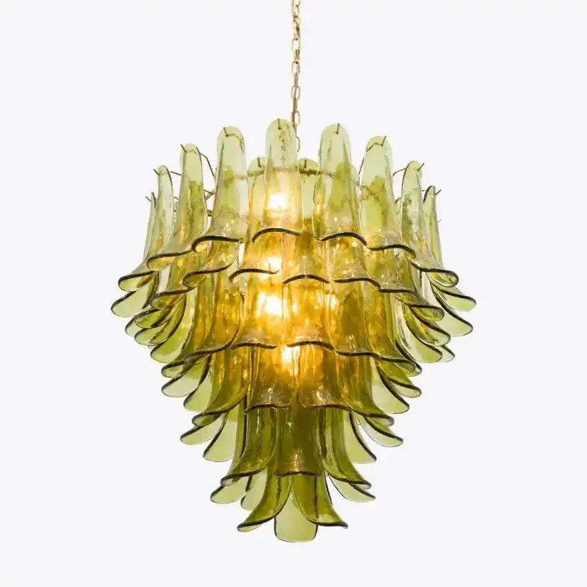 Green Petalo Murano Chandelier - 35.43"Briglighting