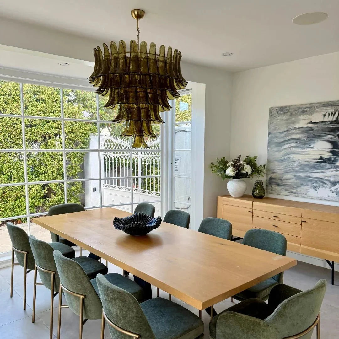 Green Petalo Murano Chandelier - 35.43"Briglighting