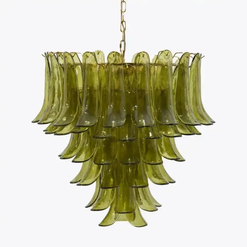 Green Petalo Murano Chandelier - 35.43"Briglighting