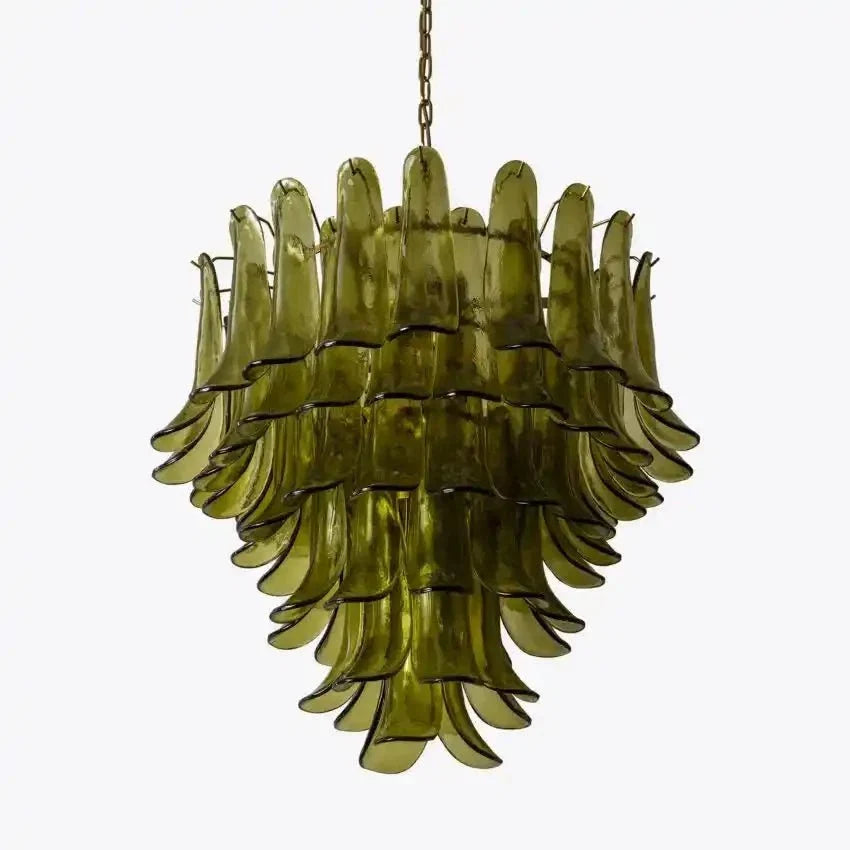 Green Petalo Murano Chandelier - 35.43"Briglighting