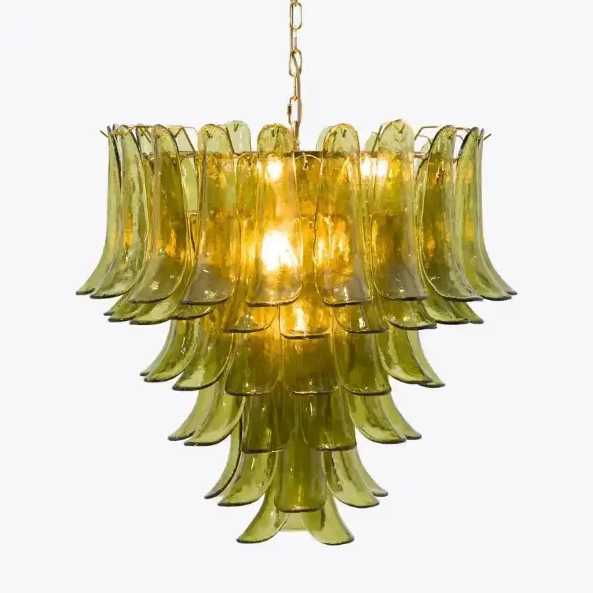 Green Petalo Murano Chandelier - 29.53"Briglighting