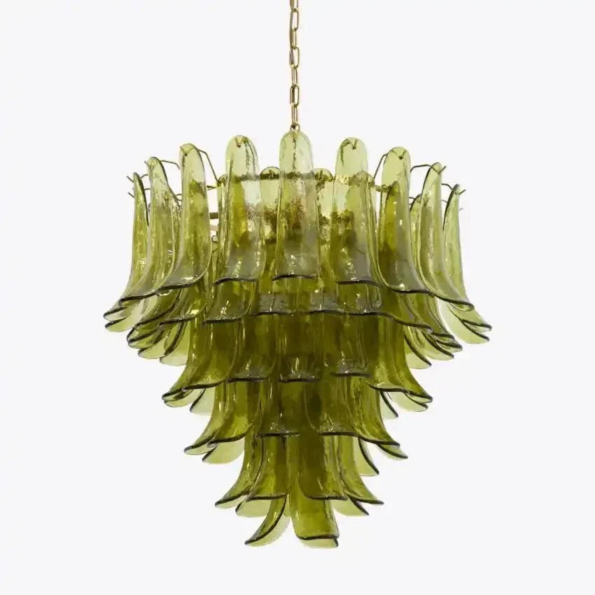 Green Petalo Murano Chandelier - 35.43"Briglighting