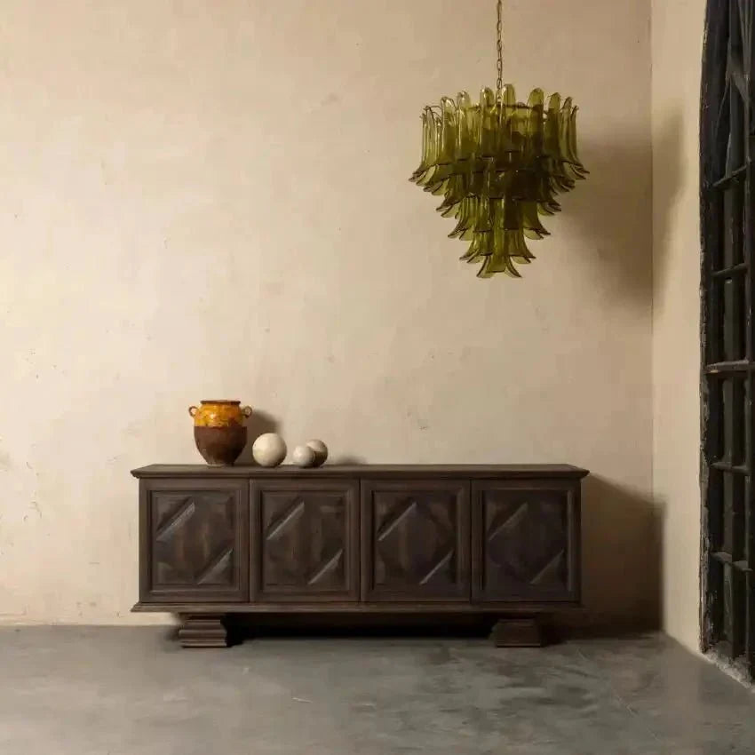 Green Petalo Murano Chandelier - 35.43"Briglighting