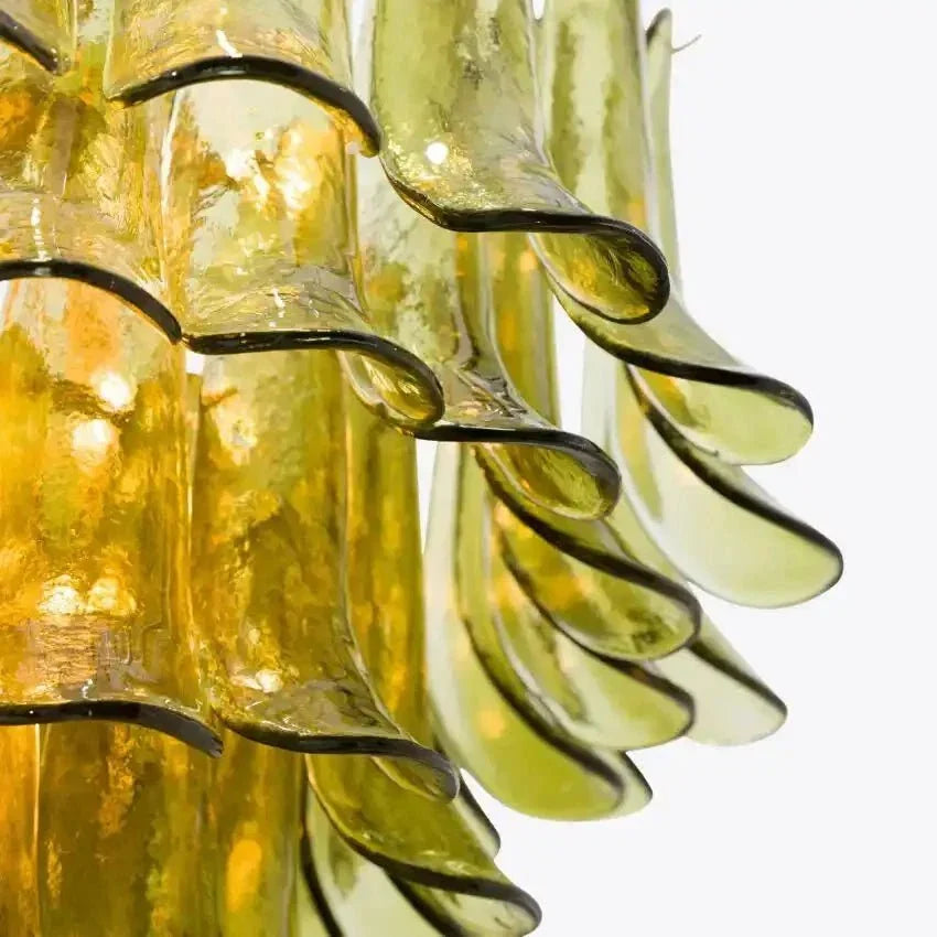 Green Petalo Murano Chandelier - 35.43"Briglighting