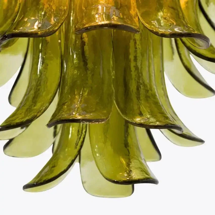 Green Petalo Murano Chandelier - 35.43"Briglighting