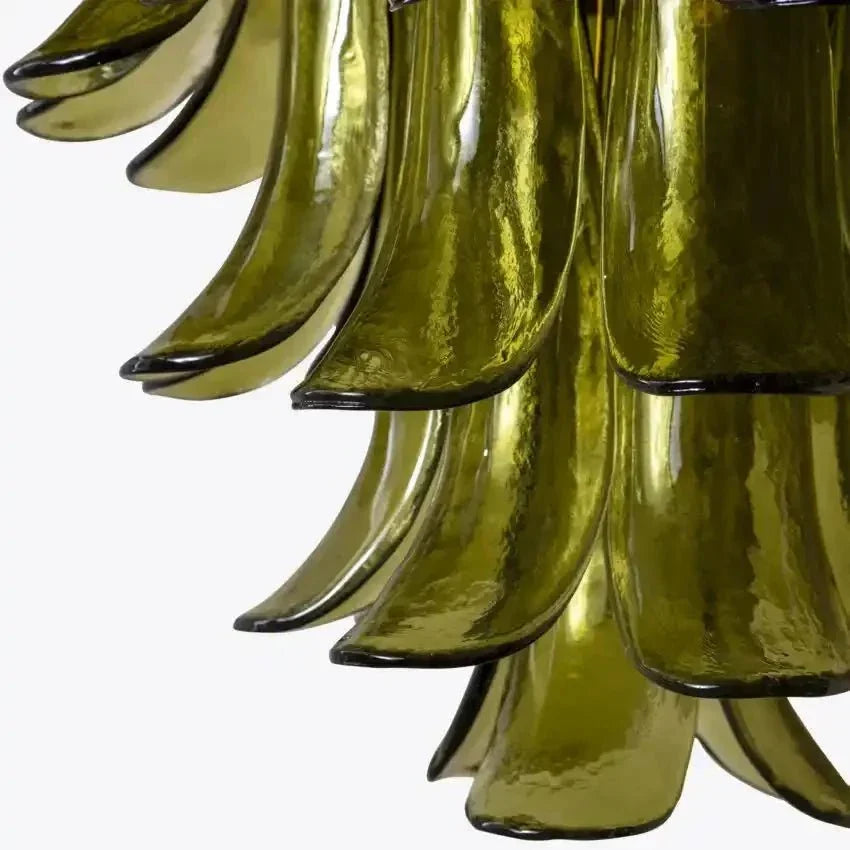 Green Petalo Murano Chandelier - 35.43"Briglighting