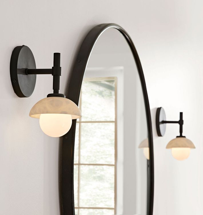 Alabaster Shade Greenwich Wall Sconce-Briglighting