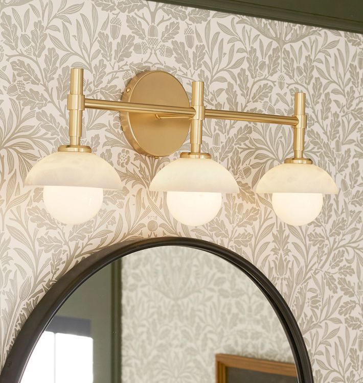 Alabaster Shade Greenwich Triple Wall Sconce-Briglighting
