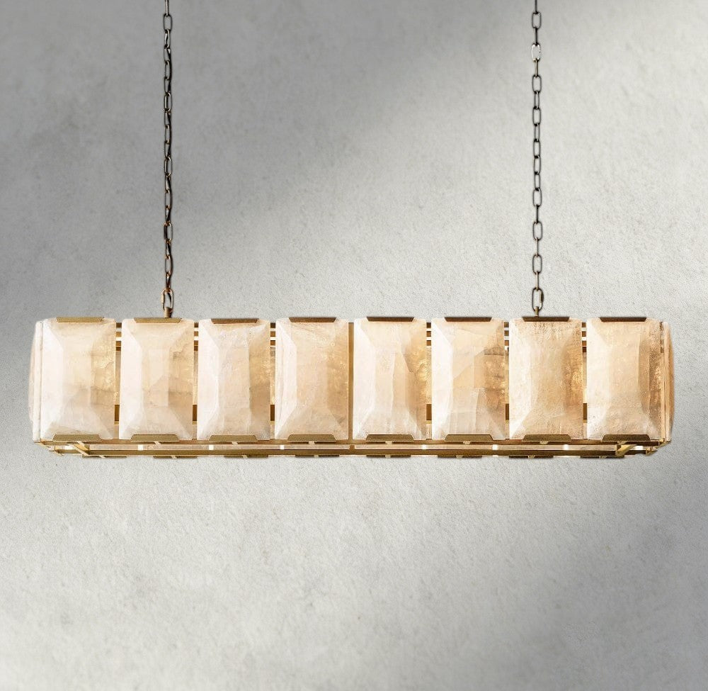 Harlow Calcite Rectangular Chandelier 42", 54", 62", 74"-chandelier-Briglighting