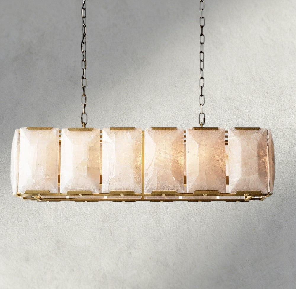Harlow Calcite Rectangular Chandelier 42", 54", 62", 74"-chandelier-Briglighting