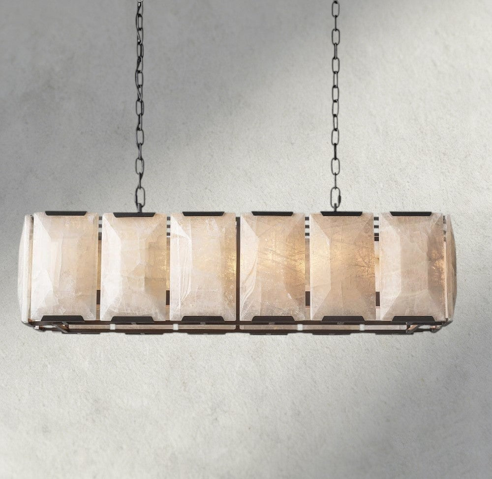 Harlow Calcite Rectangular Chandelier 42", 54", 62", 74"-chandelier-Briglighting