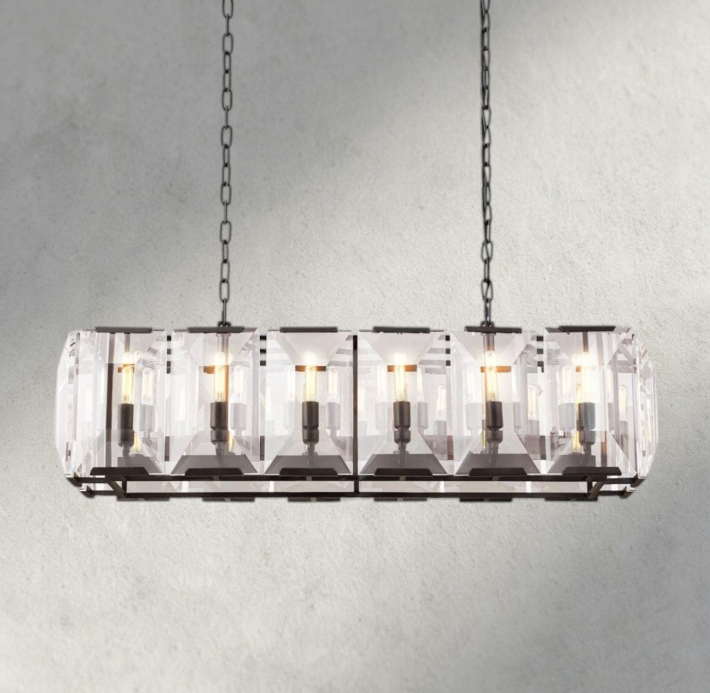 Harlow Crystal Rectangular Chandelier 42", 54", 62", 74"-chandelier-Briglighting